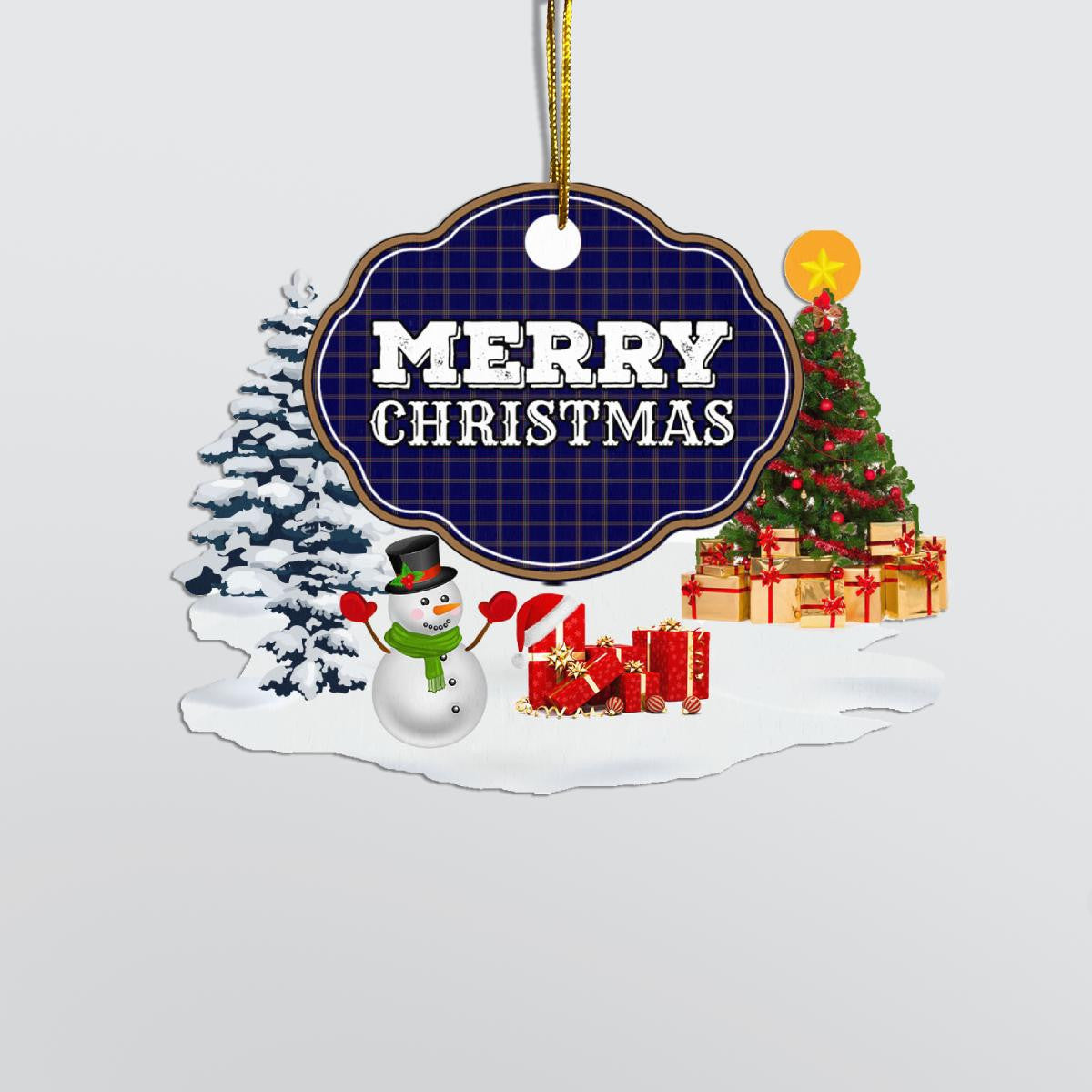 Clan Crichton "Merry Christmas" Tartan Acrylic Ornament PT76 Crichton Tartan Tartan Christmas   