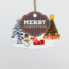 Clan Fraser Hunting Modern "Merry Christmas" Tartan Acrylic Ornament GH13 Fraser Hunting Modern Tartan Tartan Christmas   