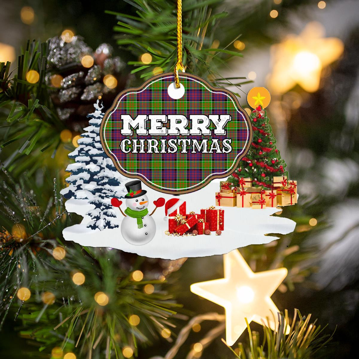 Clan MacDonald of Clanranald "Merry Christmas" Tartan Acrylic Ornament BB16 MacDonald of Clanranald Tartan Tartan Christmas   