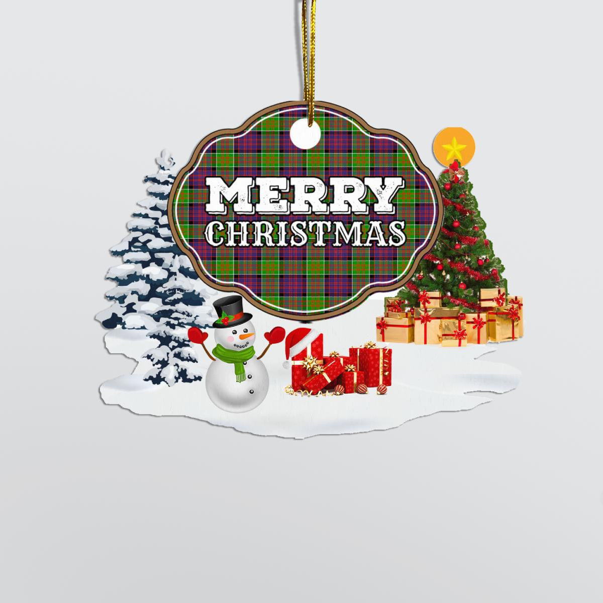 Clan MacDonald of Clanranald "Merry Christmas" Tartan Acrylic Ornament BB16 MacDonald of Clanranald Tartan Tartan Christmas   