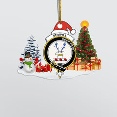 Clan Sempill (or Semple) Crest Tartan Acrylic Christmas Ornament DR26 Sempill (or Semple) Tartan Tartan Christmas   