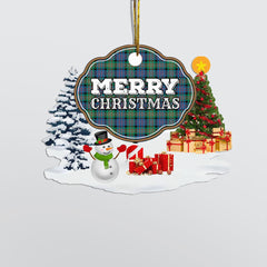 Clan MacDonnell of Glengarry Ancient "Merry Christmas" Tartan Acrylic Ornament VQ58 MacDonnell of Glengarry Ancient Tartan Tartan Christmas   