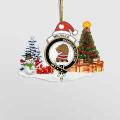 Clan Melville Crest Tartan Acrylic Christmas Ornament TP43 Melville Tartan Tartan Christmas   