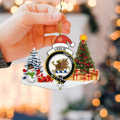 Clan Leslie Crest Tartan Acrylic Christmas Ornament II67 Leslie Tartan Tartan Christmas   