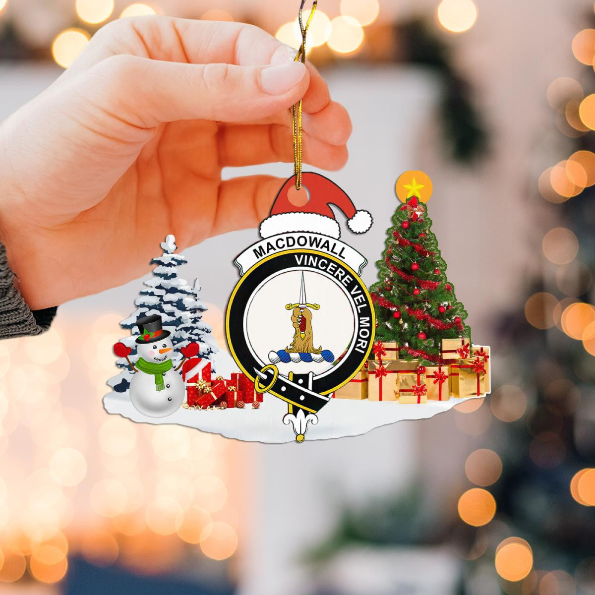 Clan MacDowall of Garthland Crest Tartan Acrylic Christmas Ornament LP29 MacDowall of Garthland Tartan Tartan Christmas   