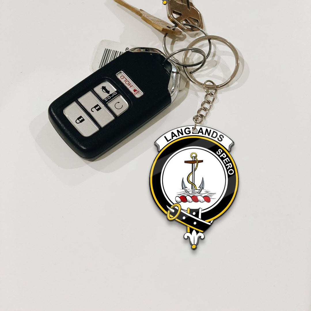 Clan Langlands Tartan Crest Keychain SY83 Clan Langlands Tartan Today   