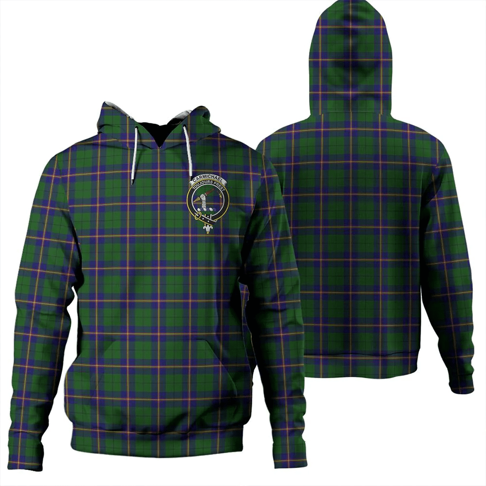 Clan Carmichael Modern Tartan Hoodie Crest VI6AWSI6-1 Carmichael Modern Tartan Hoodies   