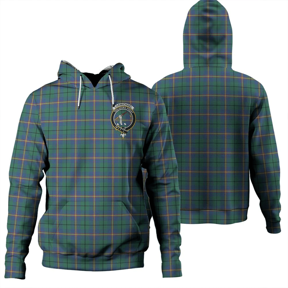 Clan Carmichael Ancient Tartan Hoodie Crest Q1QGZTKK-1 Carmichael Ancient Tartan Hoodies   