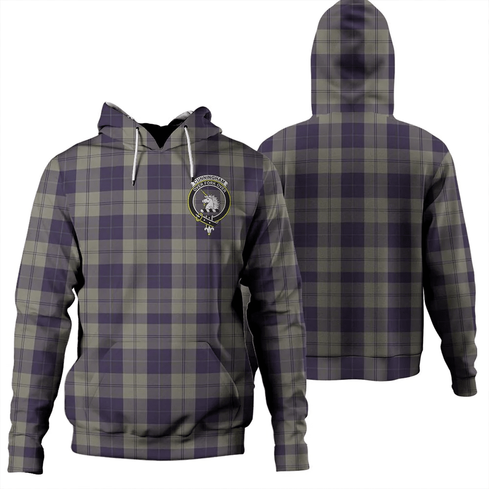 Clan Cunningham Dress Blue Dancers Tartan Hoodie Crest M54MC5EB-1 Cunningham Dress Blue Dancers Tartan Hoodies   