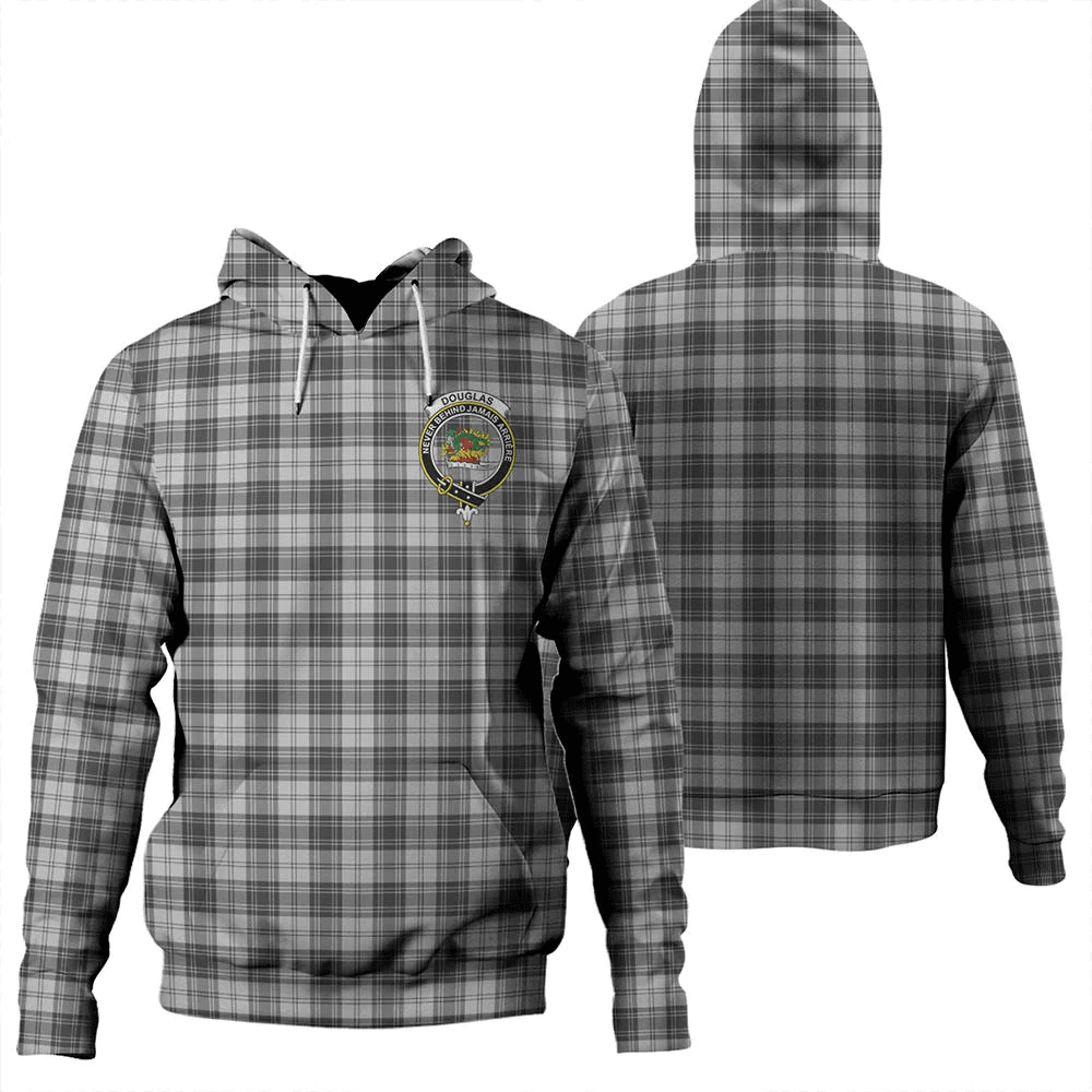 Clan Douglas Grey Modern Tartan Hoodie Crest S8DDNWZD-1 Douglas Grey Modern Tartan Hoodies   