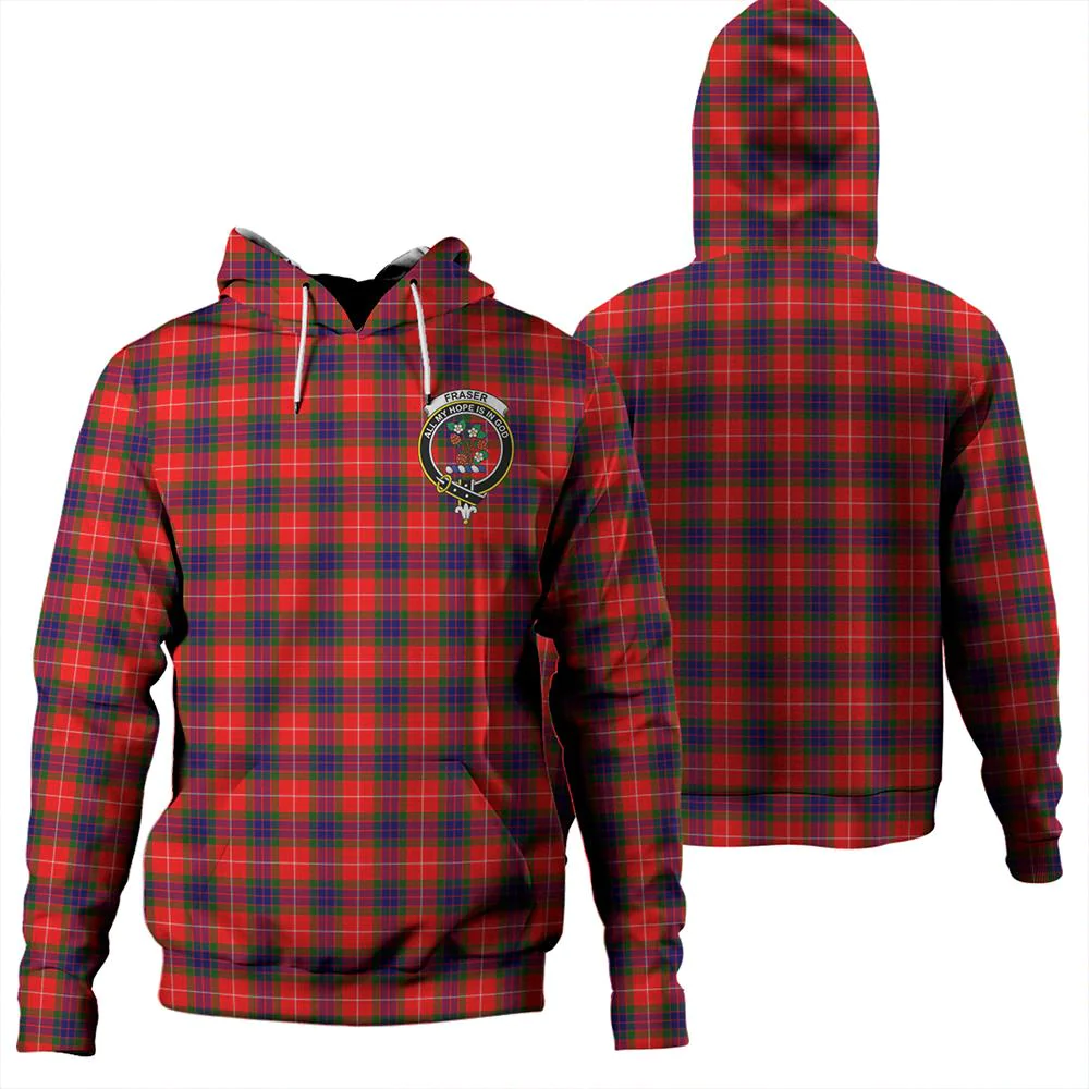 Clan Fraser Modern Tartan Hoodie Crest JAIADPYG-1 Fraser Modern Tartan Hoodies   