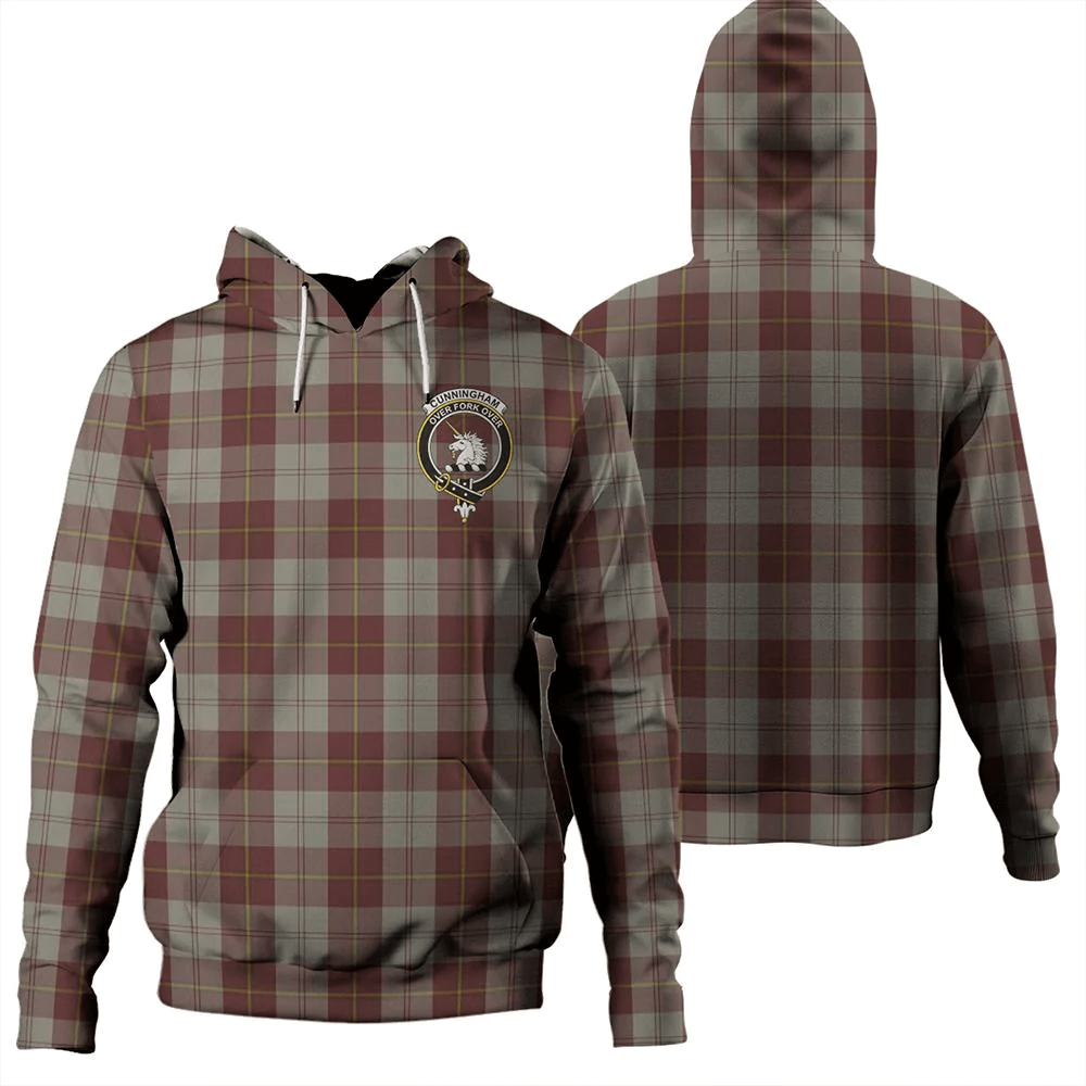 Clan Cunningham Burgundy Dancers Tartan Hoodie Crest BGPITTXT-1 Cunningham Burgundy Dancers Tartan Hoodies   