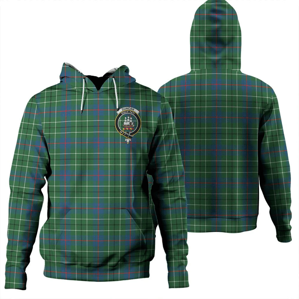 Clan Duncan Ancient Tartan Hoodie Crest GIFAPNSH-1 Duncan Ancient Tartan Hoodies   