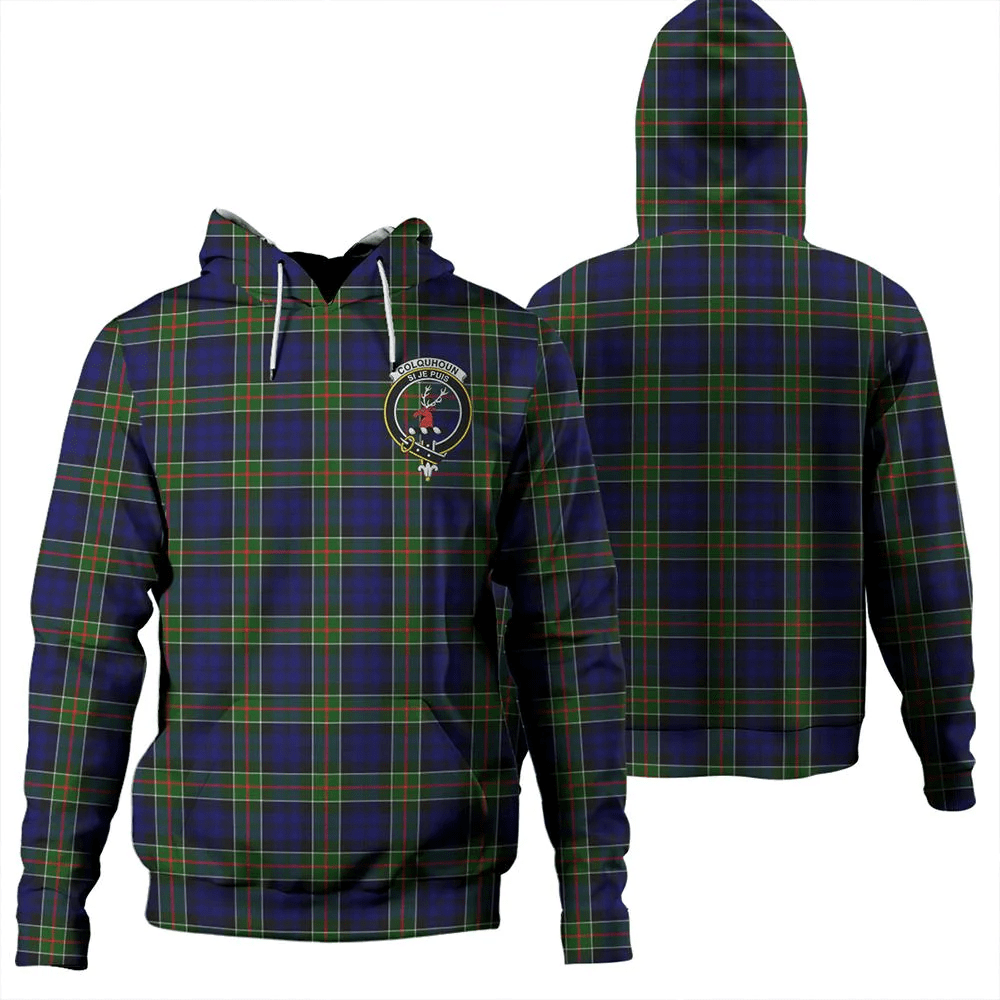 Clan Colquhoun Modern Tartan Hoodie Crest WIP3HWAJ-1 Colquhoun Modern Tartan Hoodies   