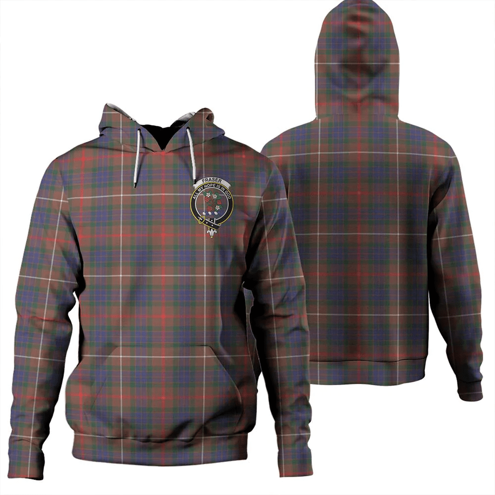 Clan Fraser Hunting Modern Tartan Hoodie Crest HD2H6AAN-1 Fraser Hunting Modern Tartan Hoodies   