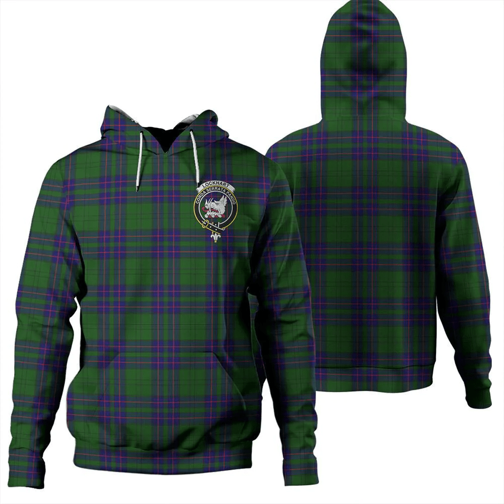 Clan Lockhart Tartan Hoodie Crest NMQH5KAS-1 Lockhart Tartan Hoodies   