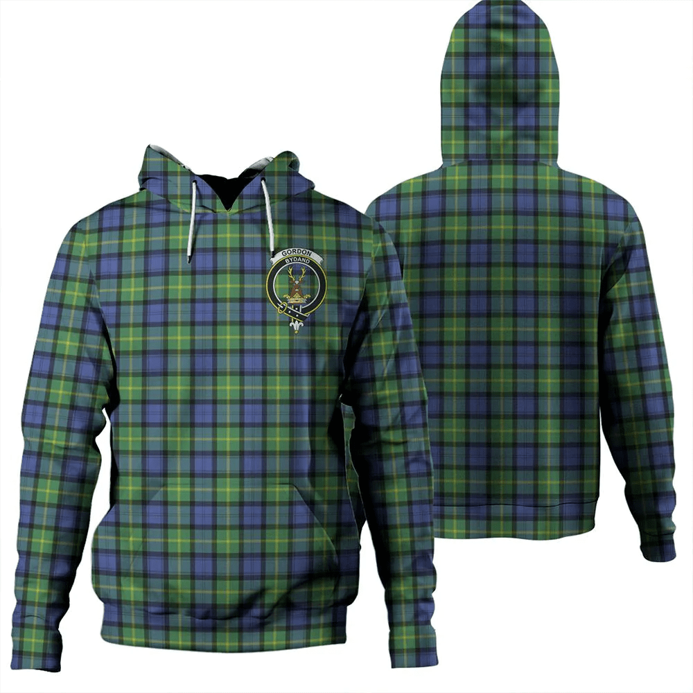 Clan Gordon Old Ancient Tartan Hoodie Crest 1KKV1HUQ-1 Gordon Old Ancient Tartan Hoodies   