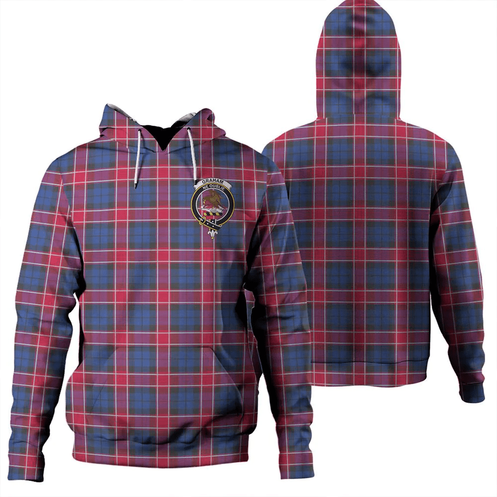 Clan Graham of Menteith Red Tartan Hoodie Crest I4Y5E9OO-1 Graham of Menteith Red Tartan Hoodies   