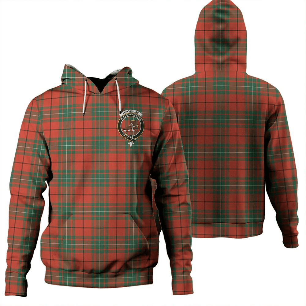 Clan MacAulay Ancient Tartan Hoodie Crest 2WUL9XCX-1 MacAulay Ancient Tartan Hoodies   