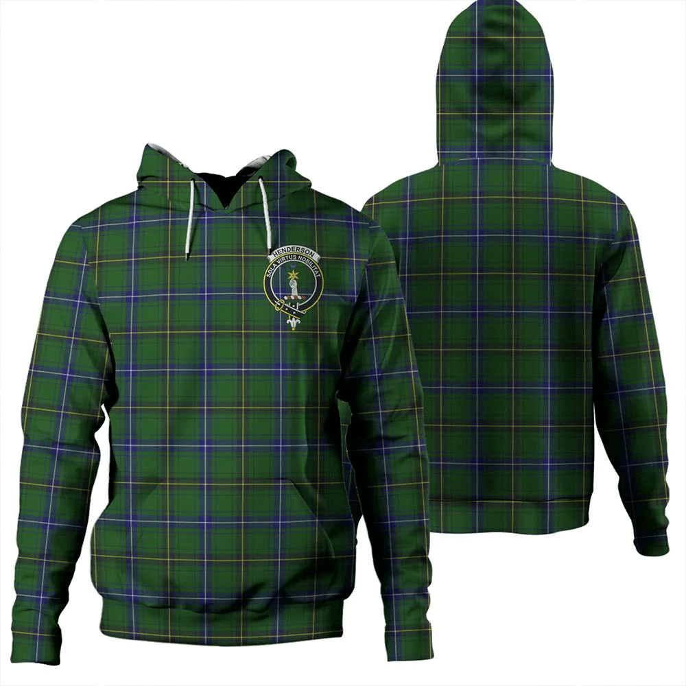 Clan Henderson Modern Tartan Hoodie Crest TP8XBWKS-1 Henderson Modern Tartan Hoodies   