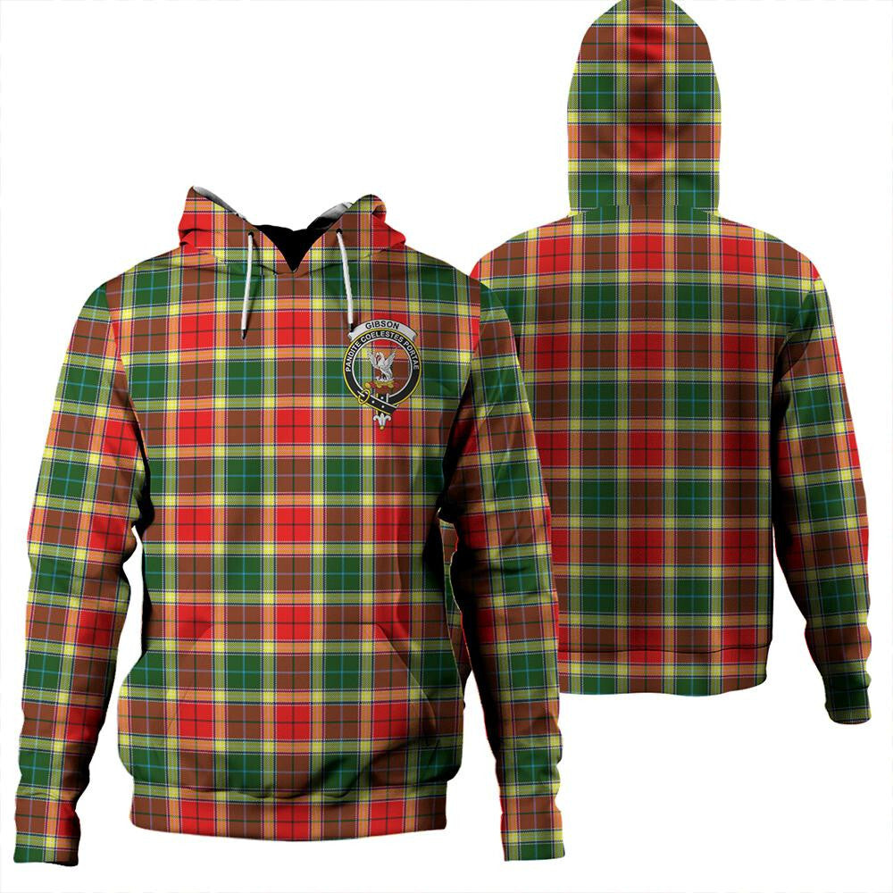 Clan Gibbs Tartan Hoodie Crest M25GDP0I-1 Gibbs Tartan Hoodies   