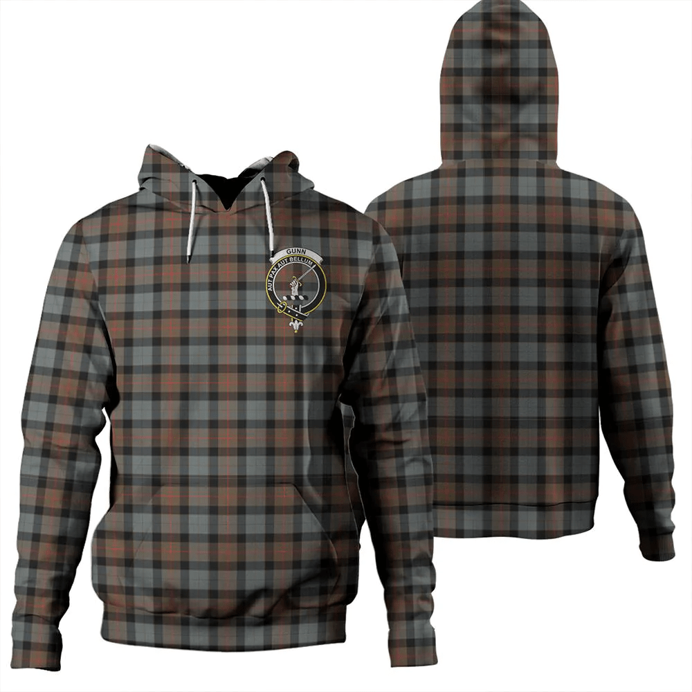 Clan Gunn Weathered Tartan Hoodie Crest 8XCQXHOK-1 Gunn Weathered Tartan Hoodies   