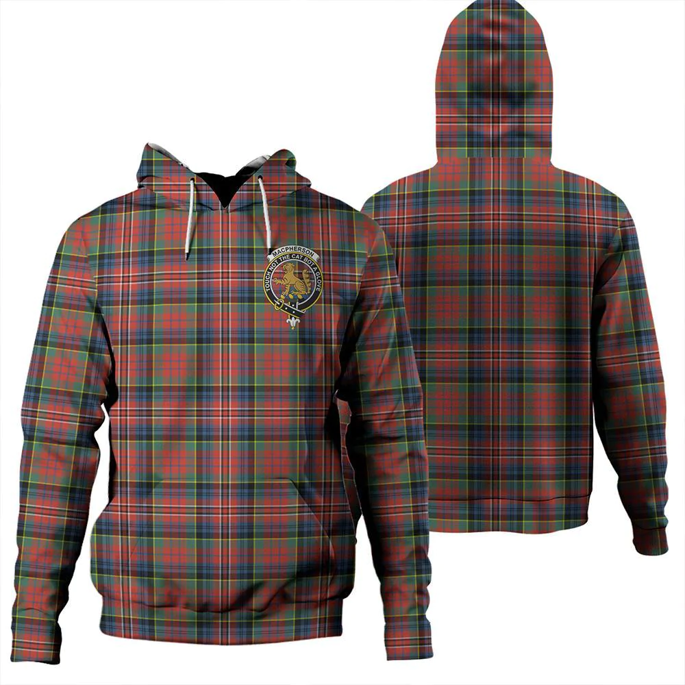 Clan MacPherson Ancient Tartan Hoodie Crest M8KL270Q-1 MacPherson Ancient Tartan Hoodies   