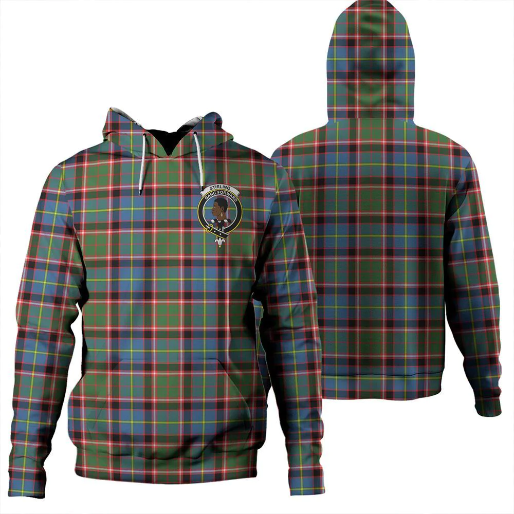 Clan Stirling & Bannockburn District Tartan Hoodie Crest KWLNJBRI-1 Stirling & Bannockburn District Tartan Hoodies   