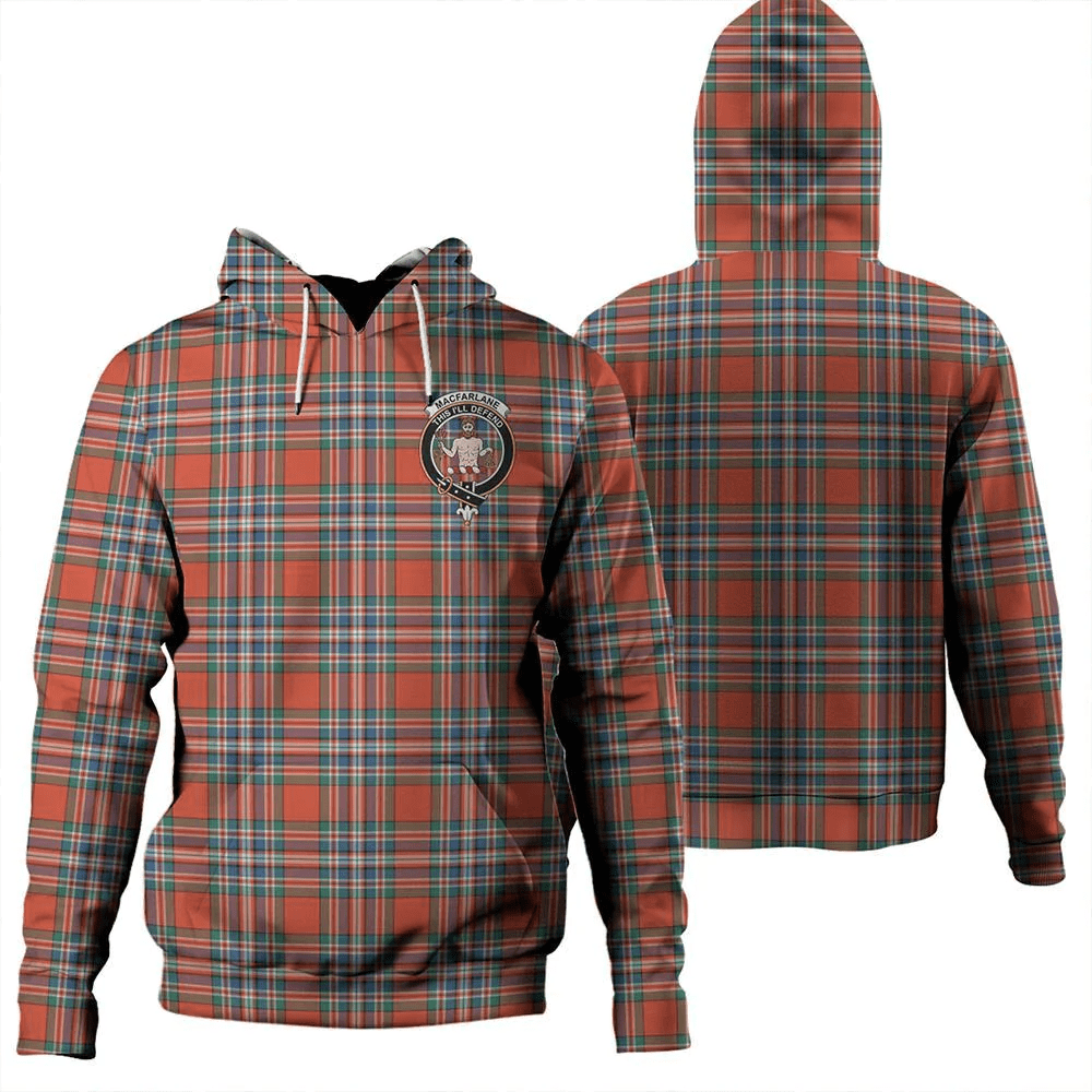 Clan MacFarlane Ancient Tartan Hoodie Crest IDCEACSZ-1 MacFarlane Ancient Tartan Hoodies   