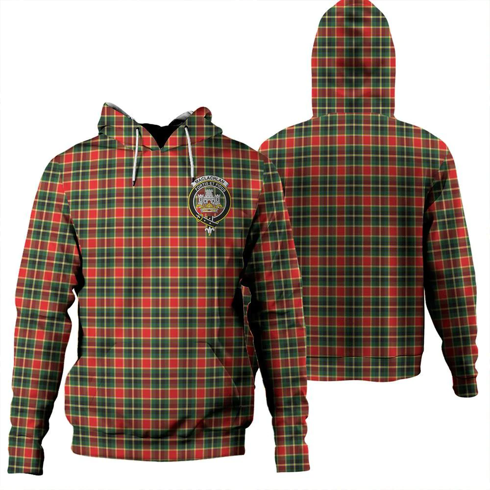 Clan MacLachlan Hunting Modern Tartan Hoodie Crest DV563TK7-1 MacLachlan Hunting Modern Tartan Hoodies   