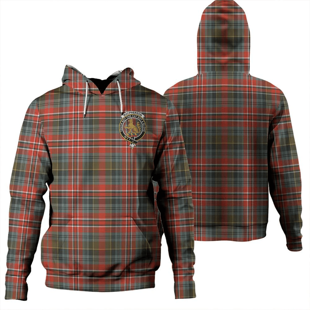 Clan MacPherson Weathered Tartan Hoodie Crest 32ZVX8PE-1 MacPherson Weathered Tartan Hoodies   