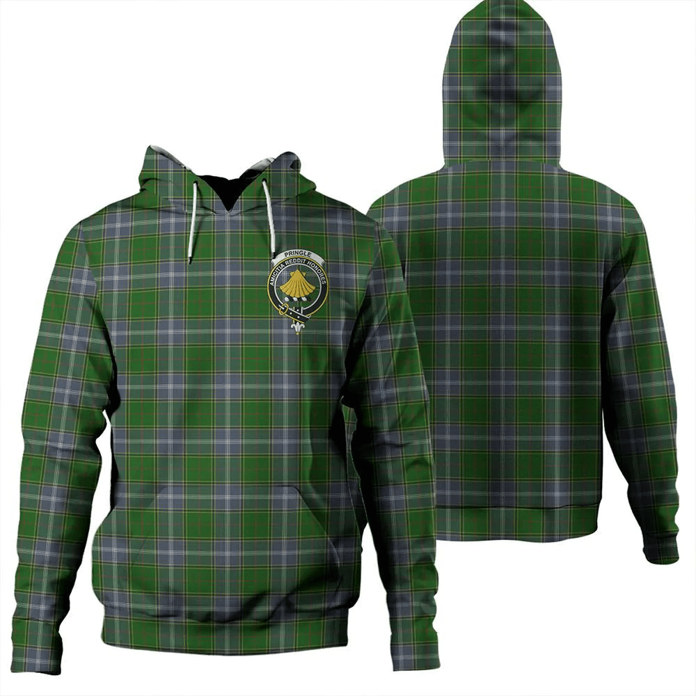 Clan Pringle Tartan Hoodie Crest VLO6GV04-1 Pringle Tartan Hoodies   