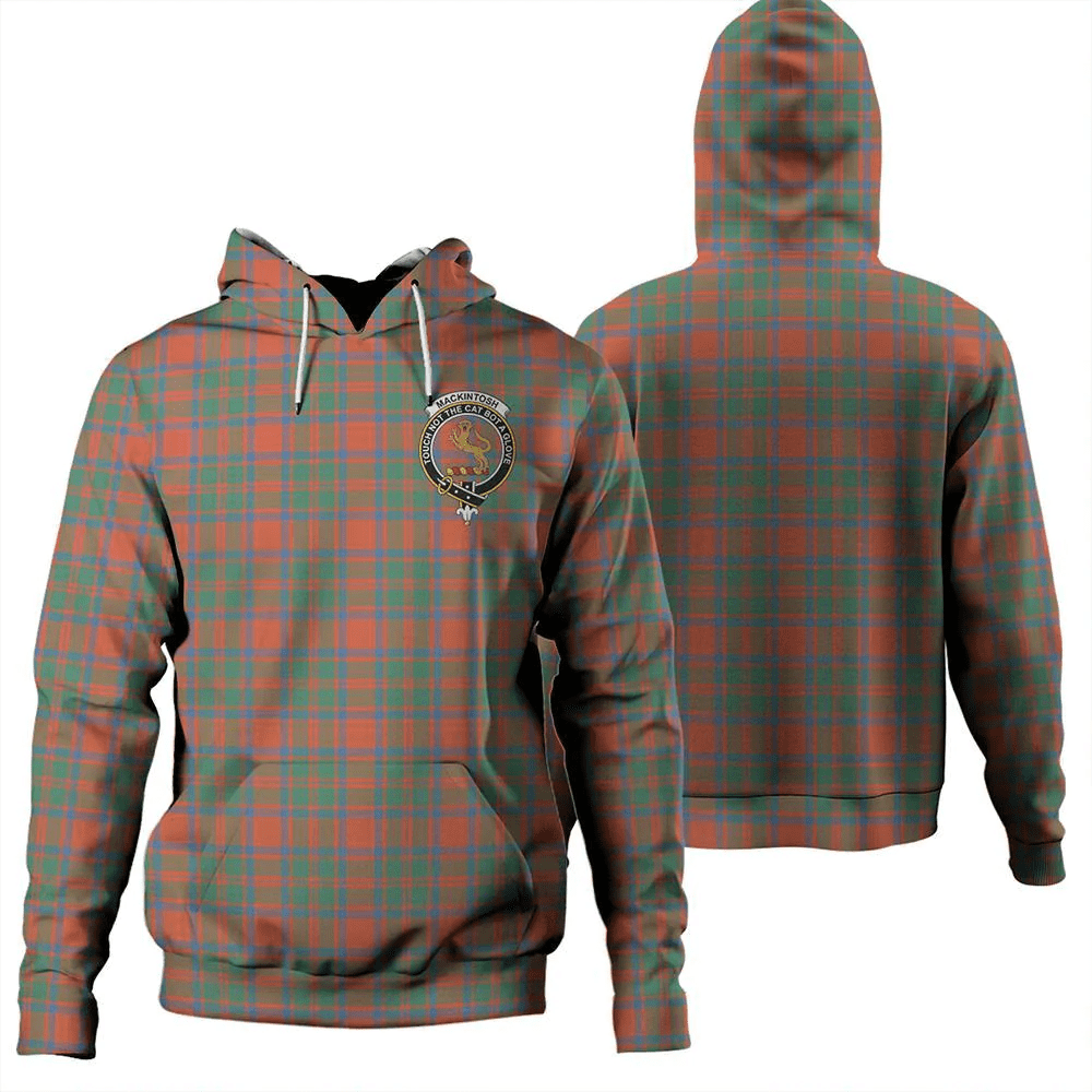 Clan MacKintosh Ancient Tartan Hoodie Crest BW4PXVDF-1 MacKintosh Ancient Tartan Hoodies   