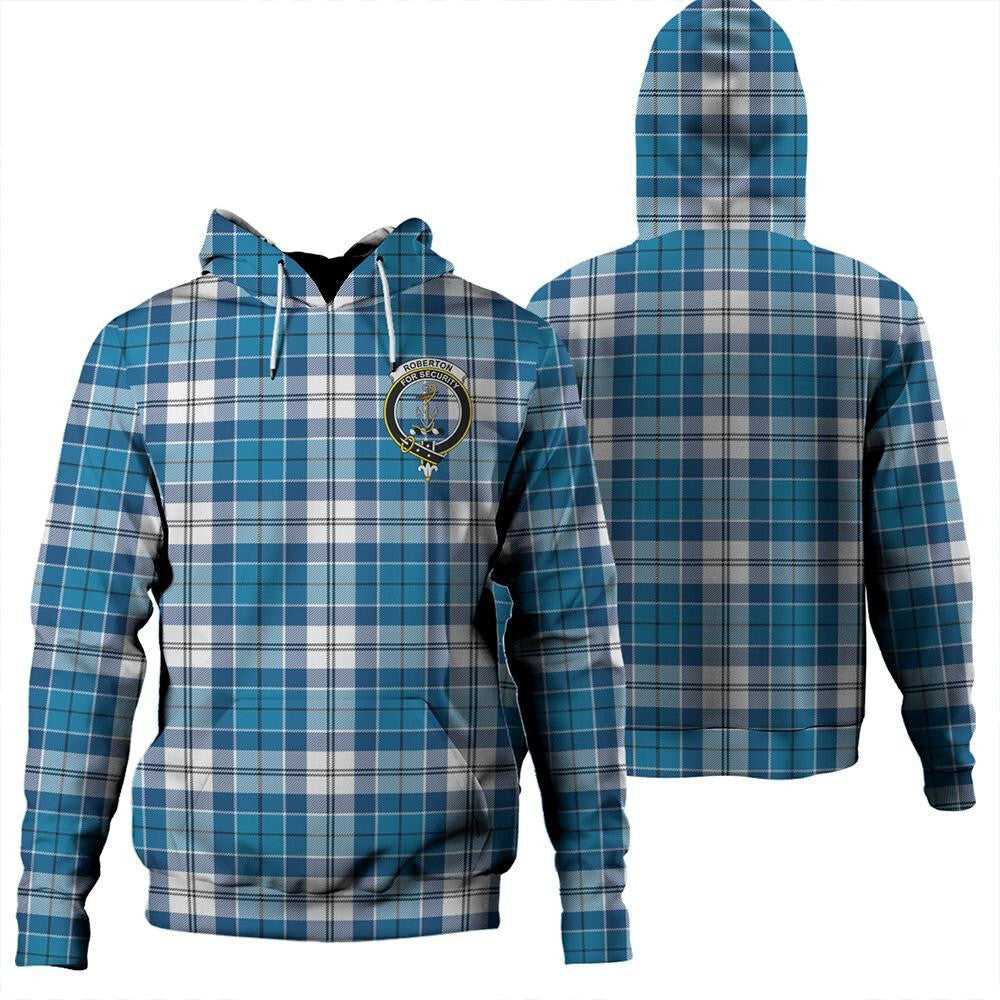 Clan Roberton Tartan Hoodie Crest HSIDRJMR-1 Roberton Tartan Hoodies   