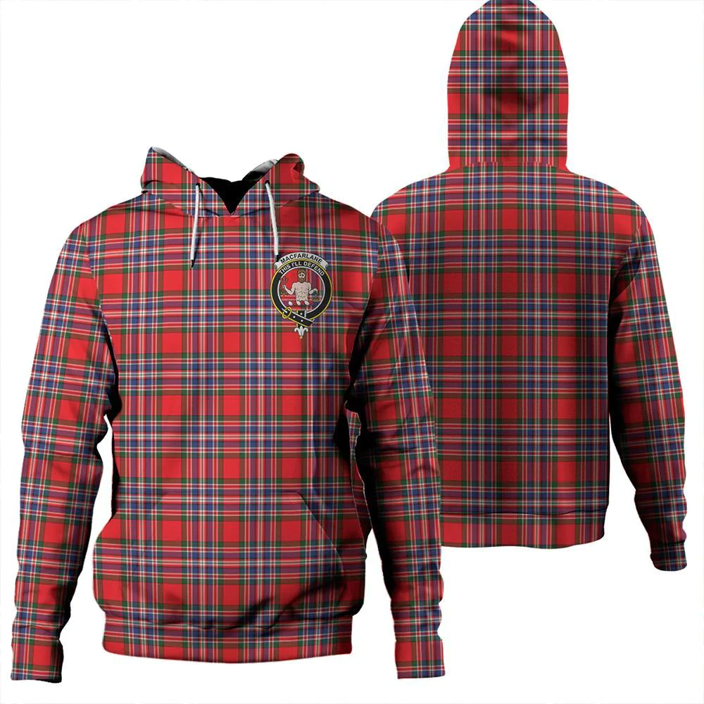 Clan MacFarlane Modern Tartan Hoodie Crest H5CCFG9D-1 MacFarlane Modern Tartan Hoodies   