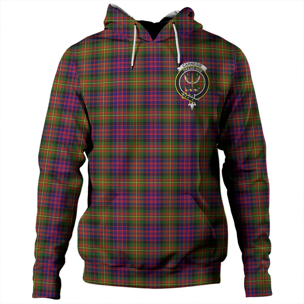 Clan Carnegie Modern Tartan Hoodie Crest GEFAQHSQ-1 Carnegie Modern Tartan Hoodies   