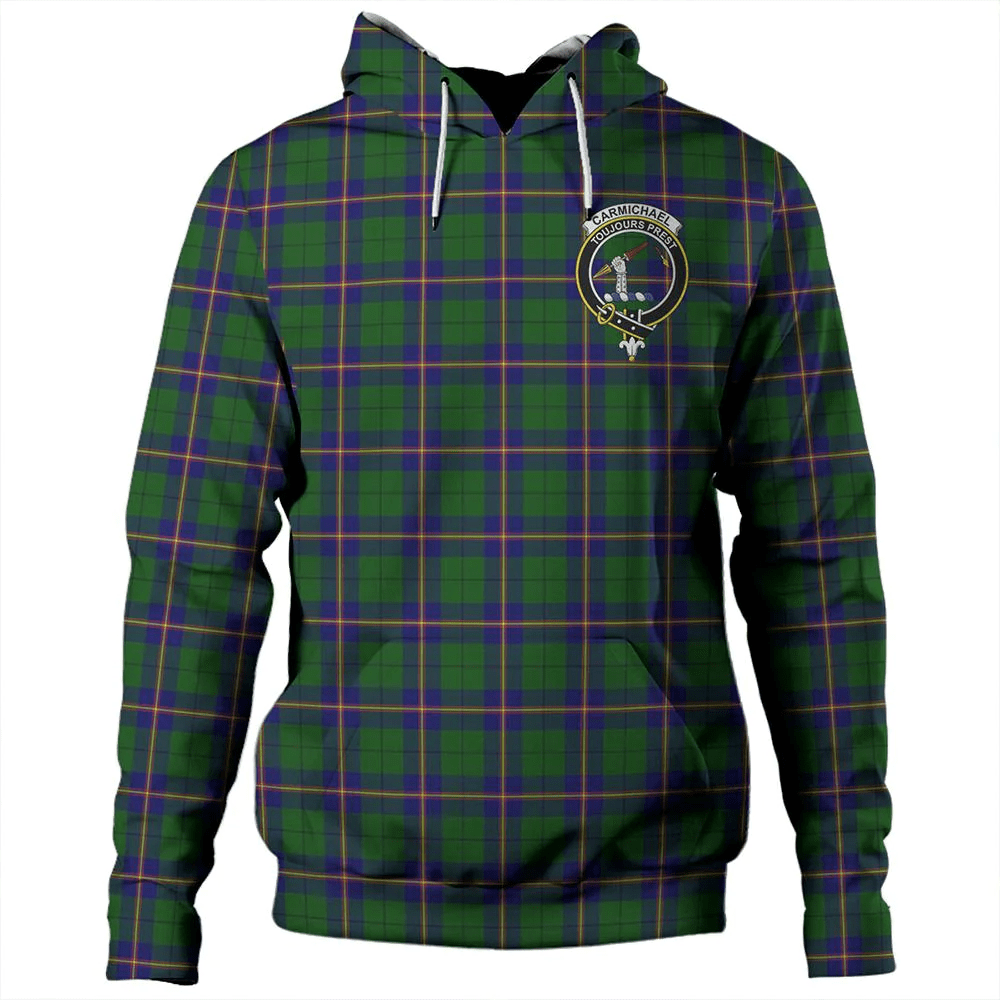 Clan Carmichael Modern Tartan Hoodie Crest VI6AWSI6-1 Carmichael Modern Tartan Hoodies   