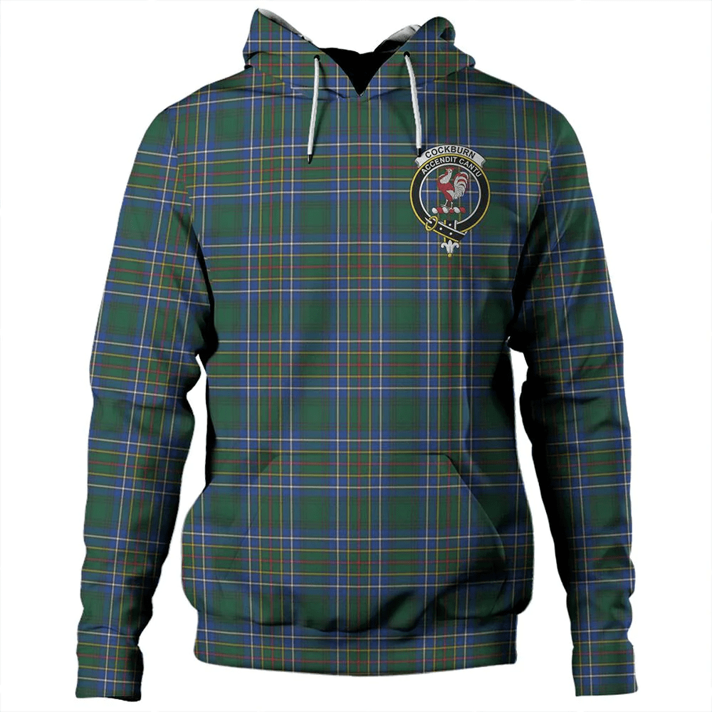 Clan Cockburn Ancient Tartan Hoodie Crest V71LUEBJ-1 Cockburn Ancient Tartan Hoodies   