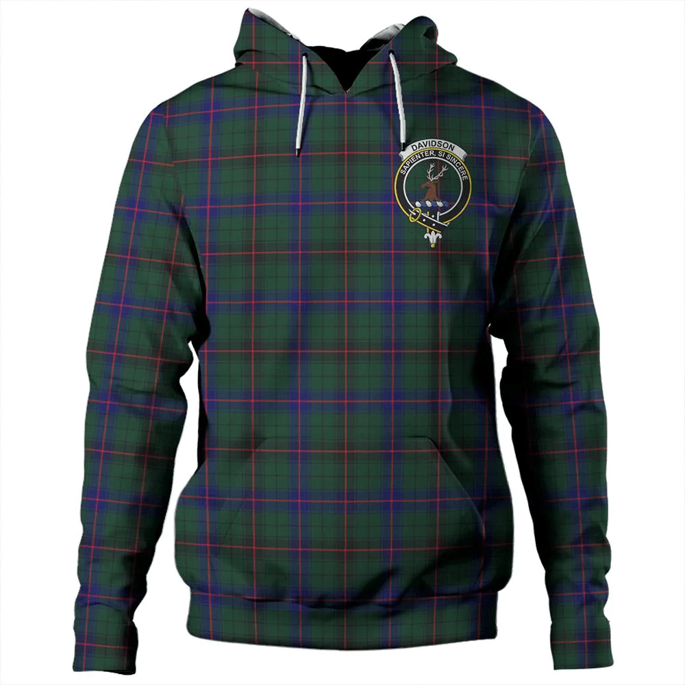 Clan Davidson Modern Tartan Hoodie Crest JEWN8HVH-1 Davidson Modern Tartan Hoodies   