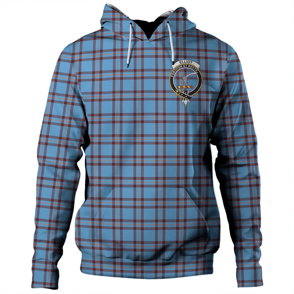 Clan Elliot Ancient Tartan Hoodie Crest P9ETEK5P-1 Elliot Ancient Tartan Hoodies   