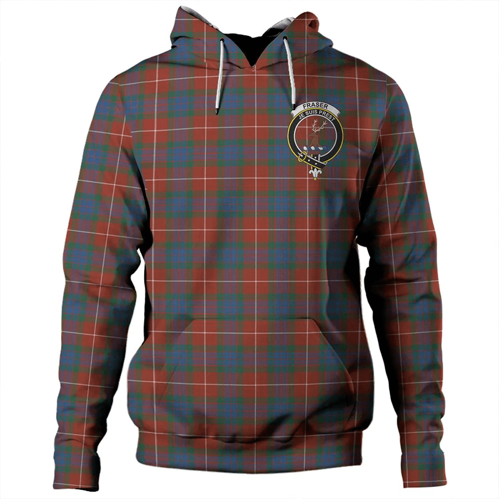 Clan Fraser Ancient Tartan Hoodie Crest VFRJN7MI-1 Fraser Ancient Tartan Hoodies   