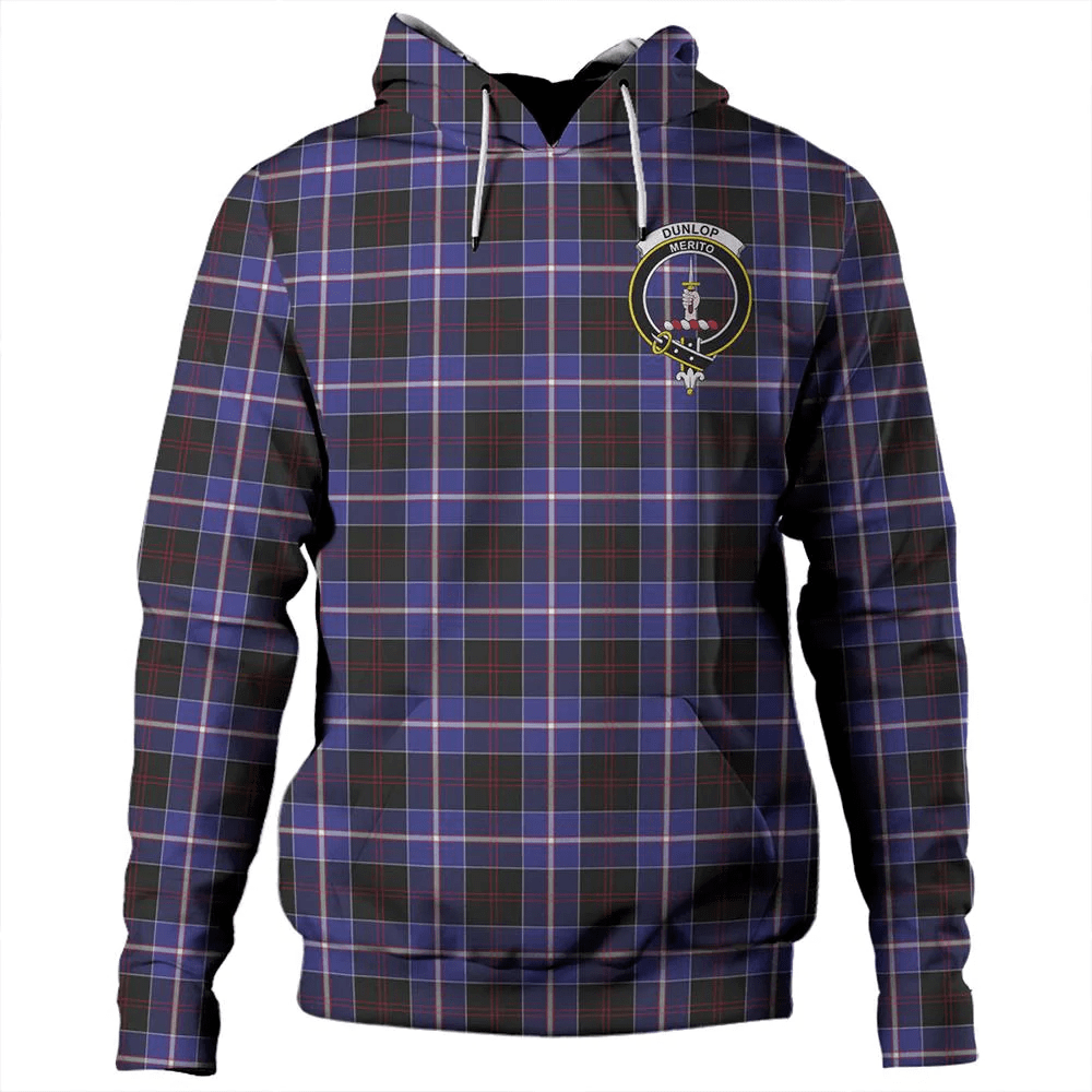 Clan Dunlop Modern Tartan Hoodie Crest JBUVSV2F-1 Dunlop Modern Tartan Hoodies   