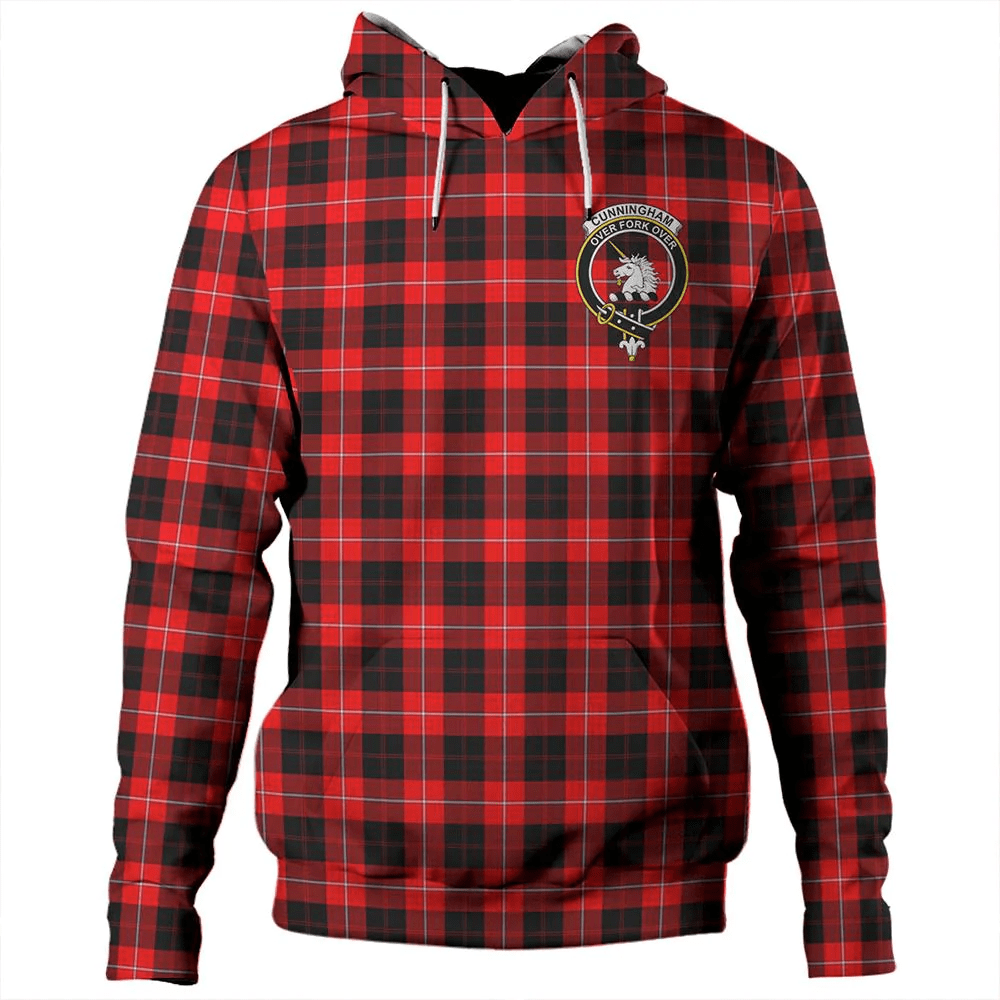 Clan Cunningham Modern Tartan Hoodie Crest TKK84SJR-1 Cunningham Modern Tartan Hoodies   