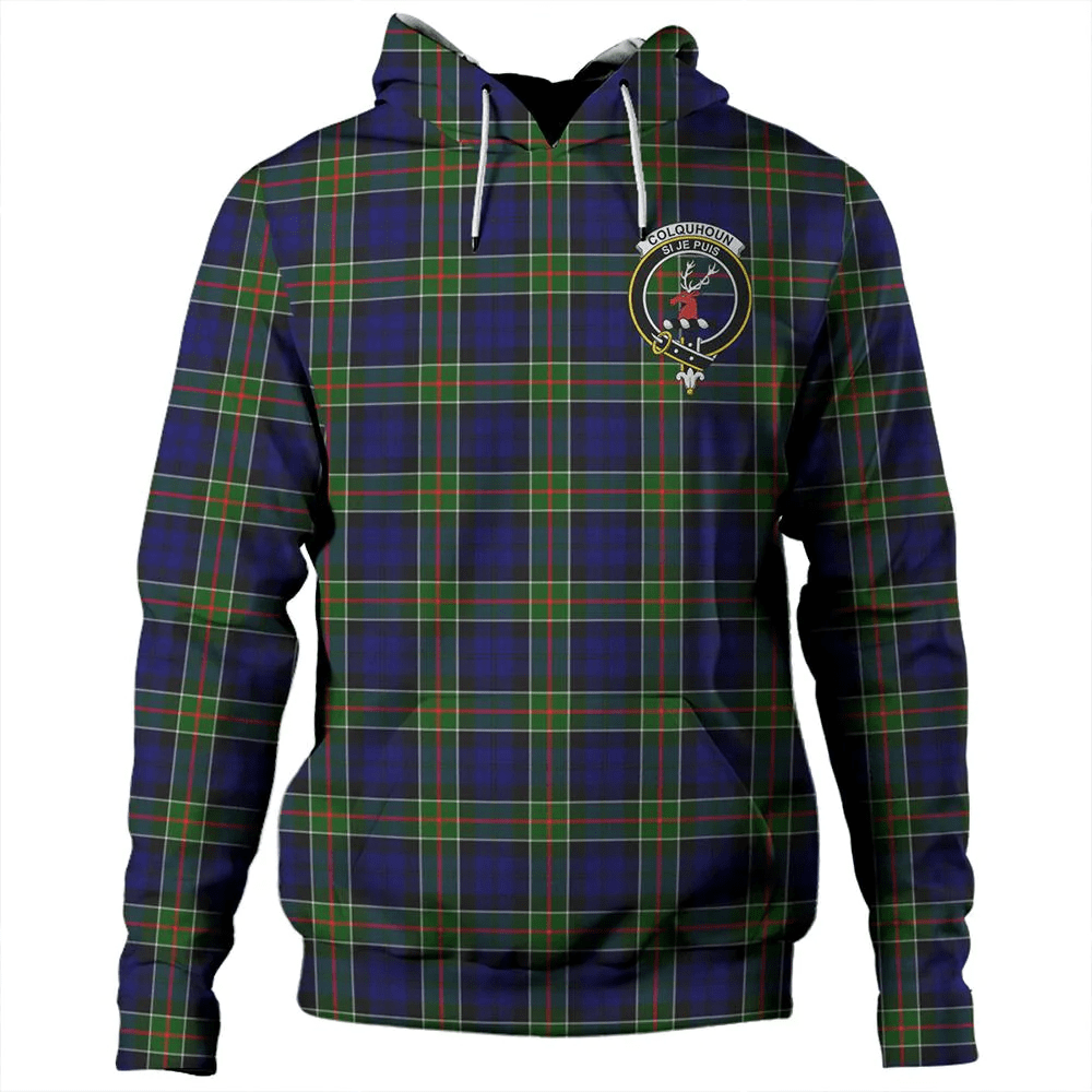 Clan Colquhoun Modern Tartan Hoodie Crest WIP3HWAJ-1 Colquhoun Modern Tartan Hoodies   