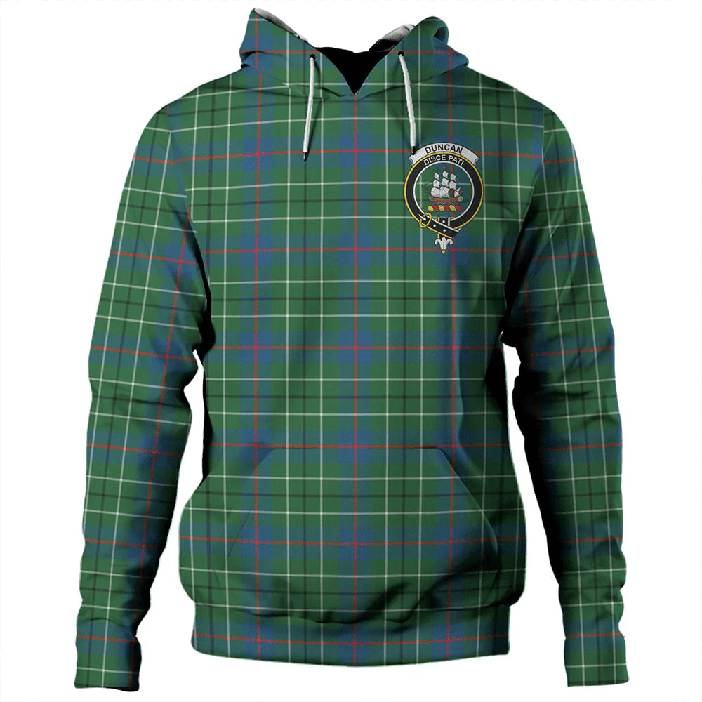 Clan Duncan Ancient Tartan Hoodie Crest GIFAPNSH-1 Duncan Ancient Tartan Hoodies   