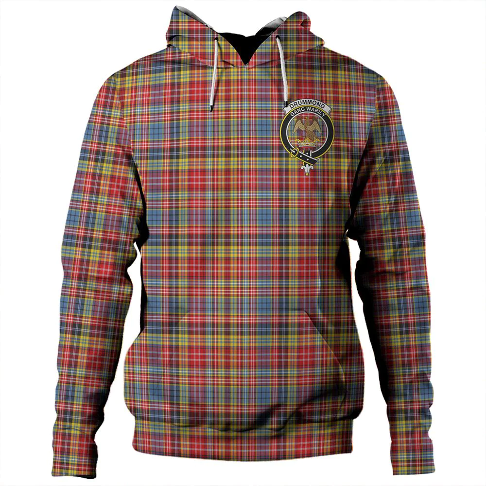 Clan Drummond of Strathallan Tartan Hoodie Crest F8VNCTSR-1 Drummond of Strathallan Tartan Hoodies   