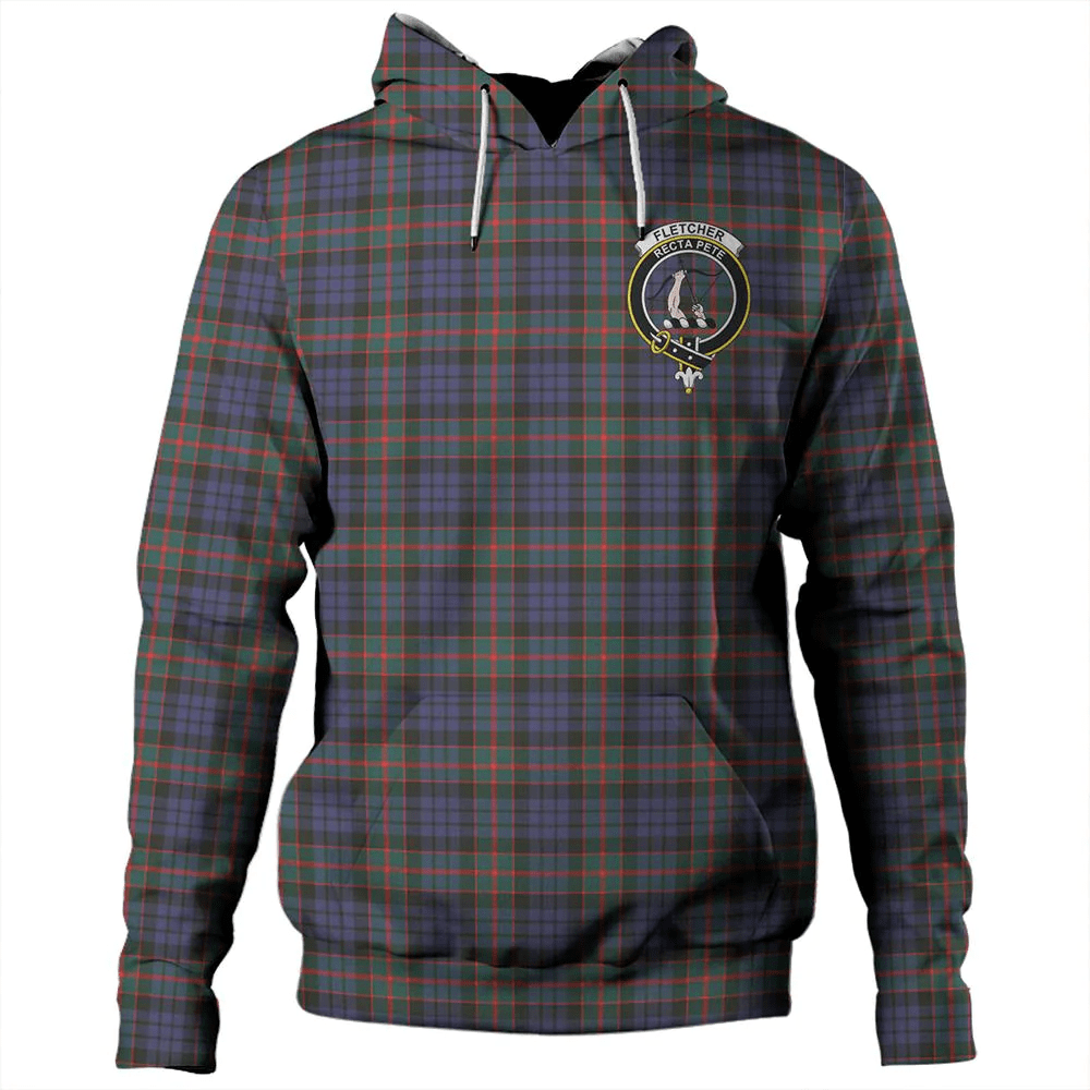 Clan Fletcher of Dunans Tartan Hoodie Crest 751NYHSI-1 Fletcher of Dunans Tartan Hoodies   