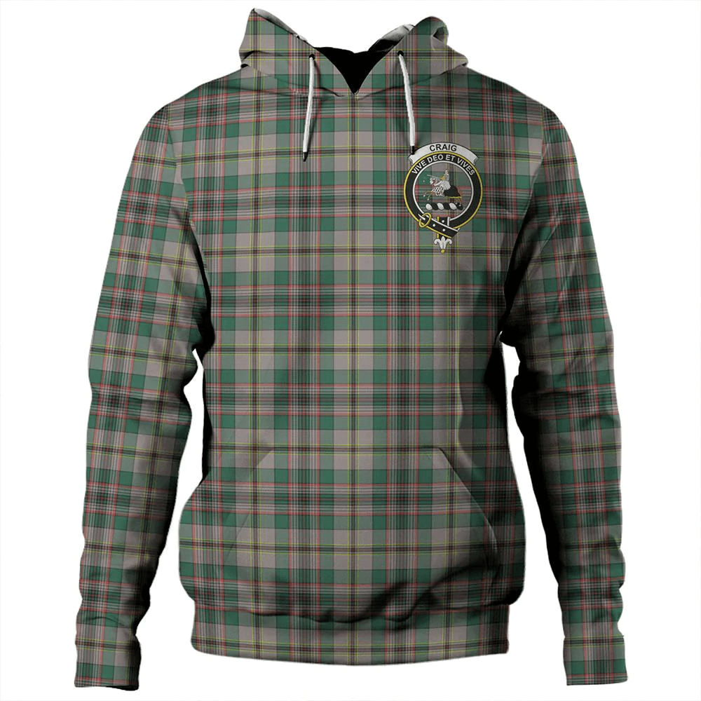 Clan Craig Ancient Tartan Hoodie Crest 1E2ANRWJ-1 Craig Ancient Tartan Hoodies   