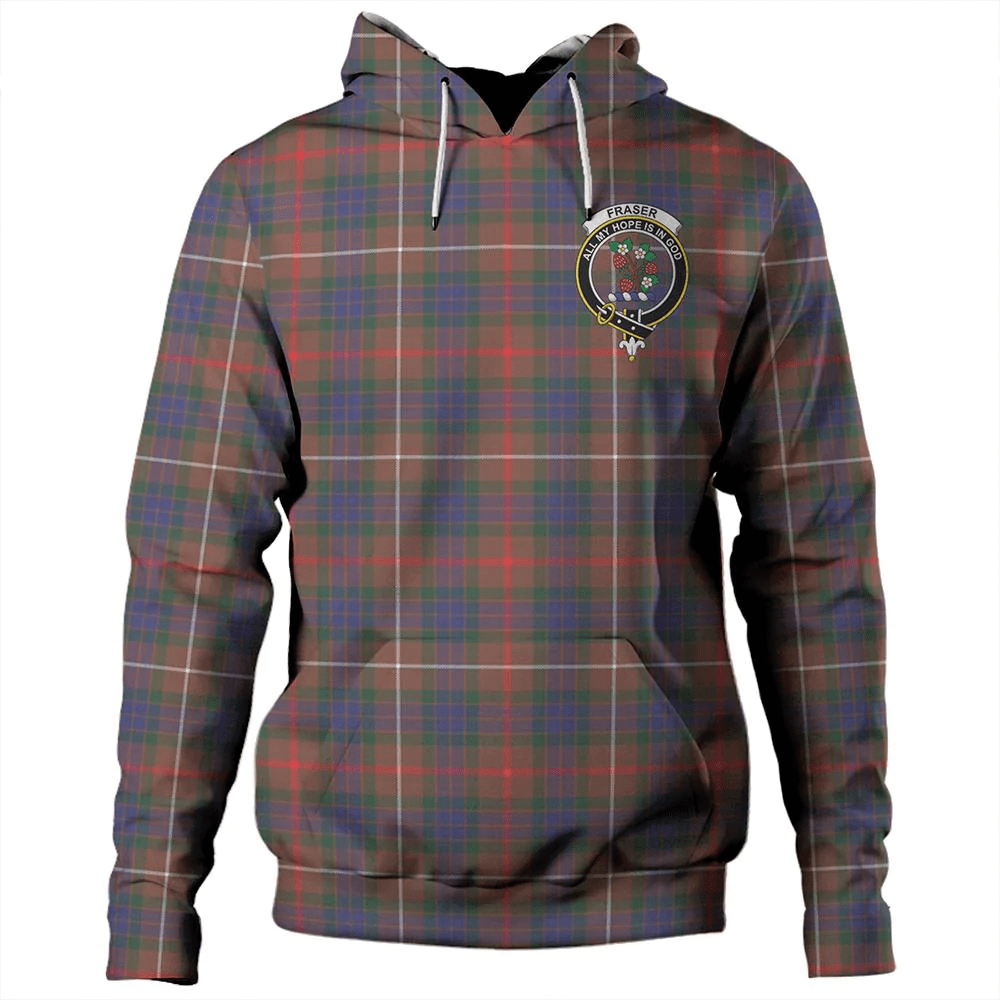 Clan Fraser Hunting Modern Tartan Hoodie Crest HD2H6AAN-1 Fraser Hunting Modern Tartan Hoodies   