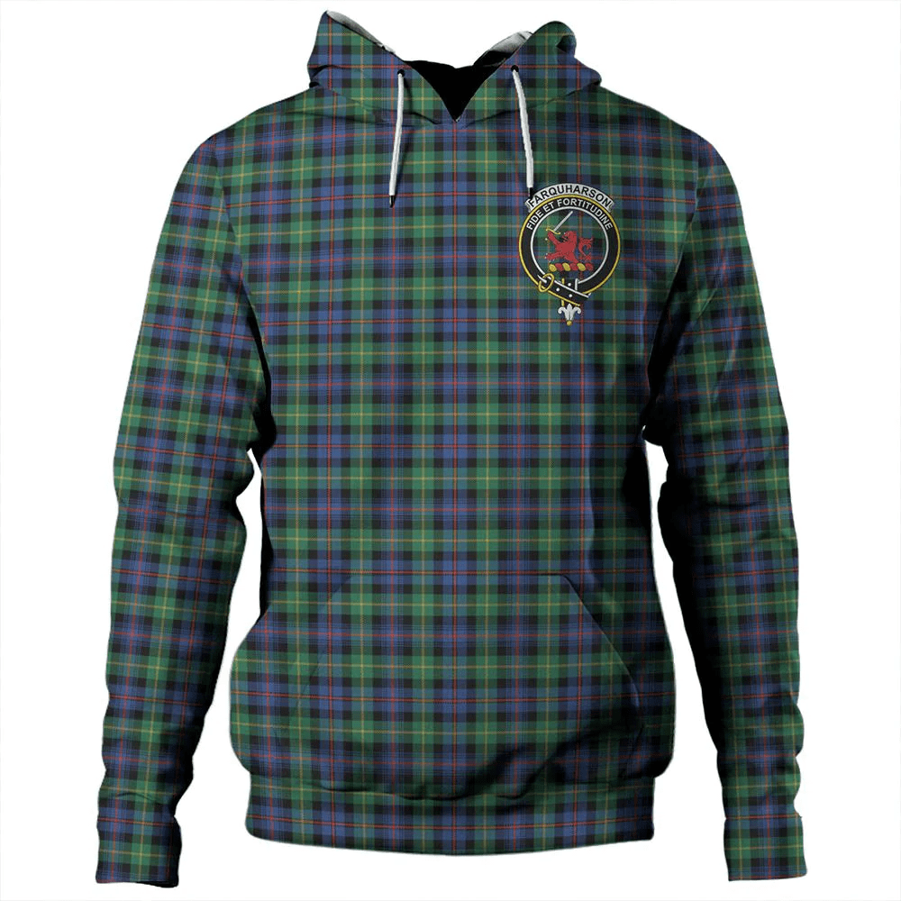 Clan Farquharson Ancient Tartan Hoodie Crest 67SMQ72D-1 Farquharson Ancient Tartan Hoodies   